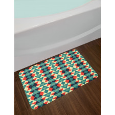 Colorful Grid Retro Style Bath Mat