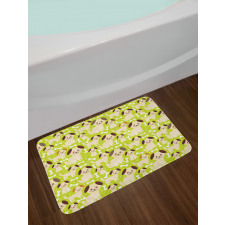 Puppies with Smiling Faces Bath Mat