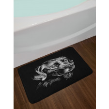 Sketch Art Retriever Puppy Bath Mat
