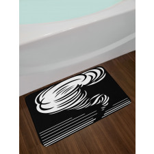 Monochrome Twister Design Bath Mat