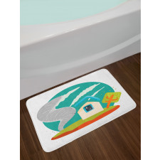 Cartoon Style Whirlwinds Bath Mat