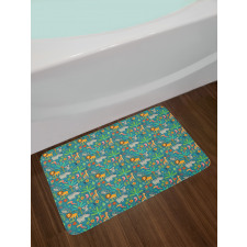 Hippo Parrot Koala and Deer Bath Mat