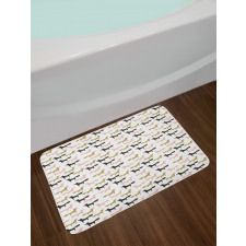Foxes Pattern with Dots Bath Mat