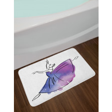 Doodle Style Ballerina Bath Mat