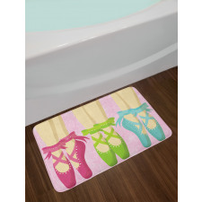 Colored Pointe Shoes on Pink Bath Mat