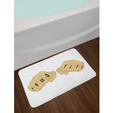 Male Fists with Tattoo Bath Mat