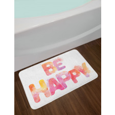 Watercolor Inscription Art Bath Mat