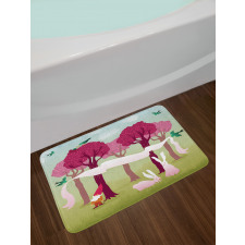 Forest with Pink Trees Bath Mat