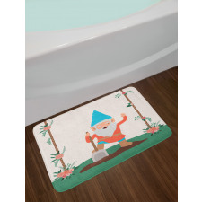 Funny Character in the Garden Bath Mat