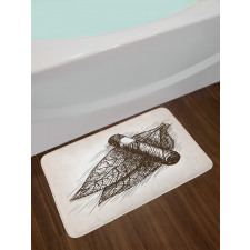 Tobacco Leaves Sketch Art Bath Mat