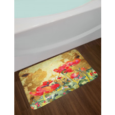 Poppy Blossoms Countryside Bath Mat