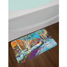 City Urban Park in Winter Bath Mat