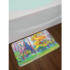 Spring Forest Painting Bath Mat