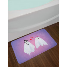 Funny Bride and Groom Couple Bath Mat