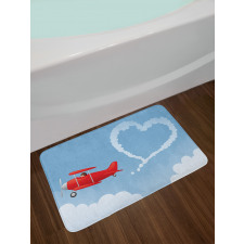 Heart Shape with Plain Trail Bath Mat