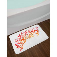 Orange Tones Abstract Curls Bath Mat