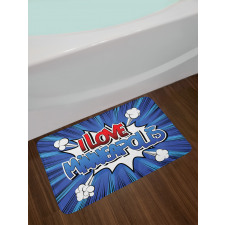 Pop Art Comic Style Love Bath Mat