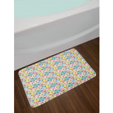 Brush Strokes Folk Bath Mat