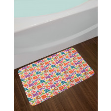 Capital Letters Doodles Bath Mat