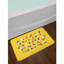 Geometric Small Letters Bath Mat