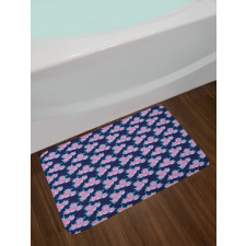 Vibrant Rose Buds Blossoms Bath Mat