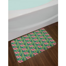 Banana Leaves Hibiscus Bath Mat