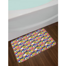 Jungle Flower Petals Art Bath Mat