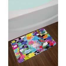 Abstract Floral Artwork Bath Mat