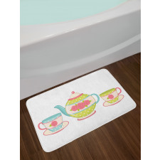 Classic Porcelain Floral Teapot Bath Mat