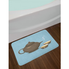 Tea Cups Beverage Drink Theme Bath Mat