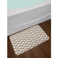 Beans with Blooming Flowers Bath Mat