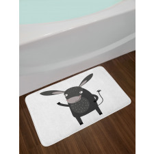 Happy Donkey with a Smile Bath Mat