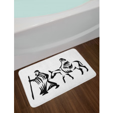 Abstract People Traveling Bath Mat