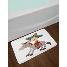 Mexican Man with Sombrero Bath Mat