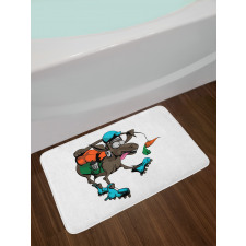 Funny Animal Chasing Carrot Bath Mat