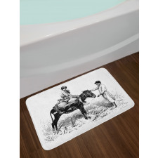 Water Carrier Vintage Sketch Bath Mat