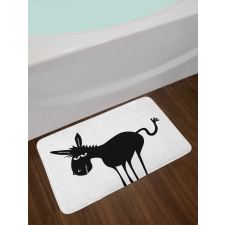 Black Fun Mascot Silhouette Bath Mat