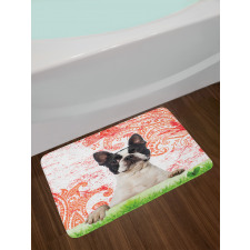 Pet Animal on Swirls Bath Mat