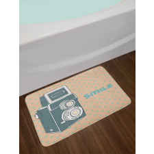 Nostalgic Smile Calligraphy Bath Mat