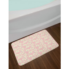 Blooming Nature on Pale Pink Bath Mat