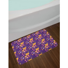 Cartoon Style Flower Blossom Bath Mat
