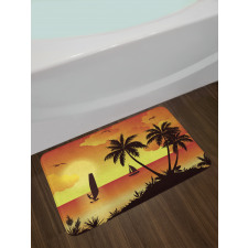 Coconut Palms and Surfer Bath Mat