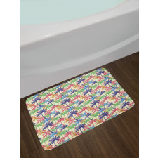 Vibrant Tropic Palm Trees Bath Mat