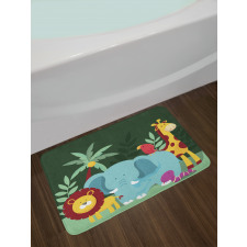 Nursery Jungle Composition Bath Mat