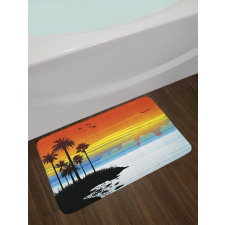 Sunset Sky with Seagulls Bath Mat