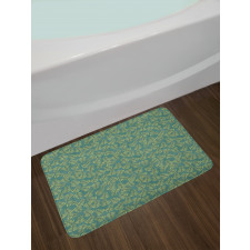 Vintage Color Leaf Pattern Bath Mat