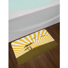 Island with Palms Seagulls Bath Mat