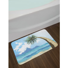 Palm Tree on the Beach Bath Mat