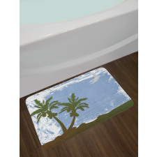 Grunge Island at Night Bath Mat