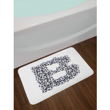 Monochrome Footballs Bath Mat